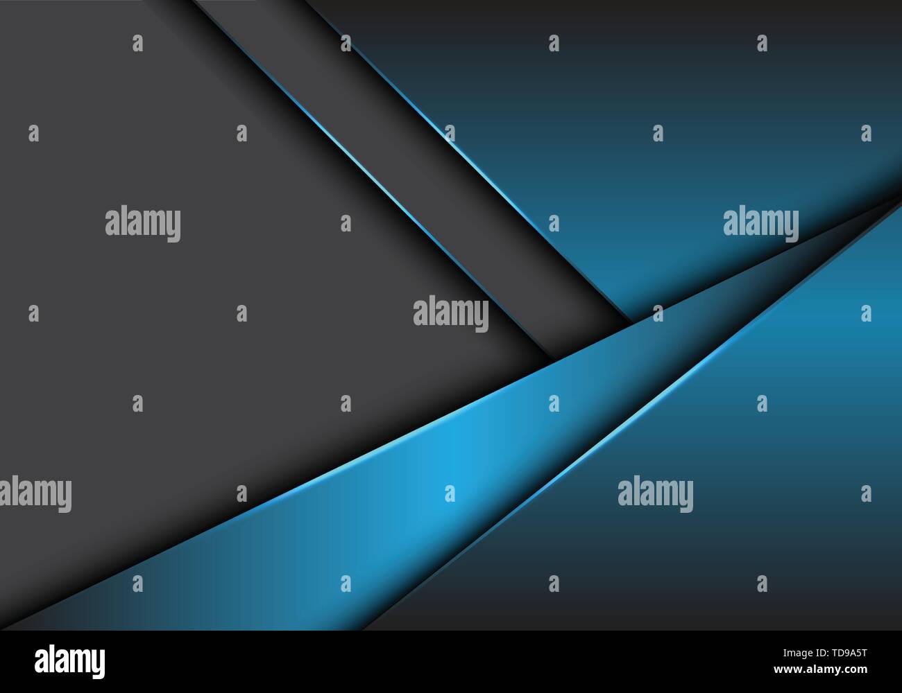 Abstract blu metallizzato si sovrappongono su grigio blank space design moderno lusso futuristico vettore sfondo immagine. Illustrazione Vettoriale