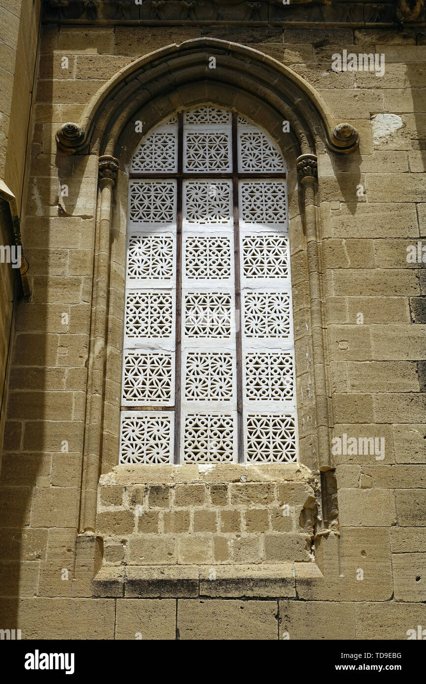 La Moschea Selimiye, ex Cattedrale cattolica romana di Santa Sofia, Nicosia, Lefkosa, nord di Nicosia, Cipro, Europa Foto Stock