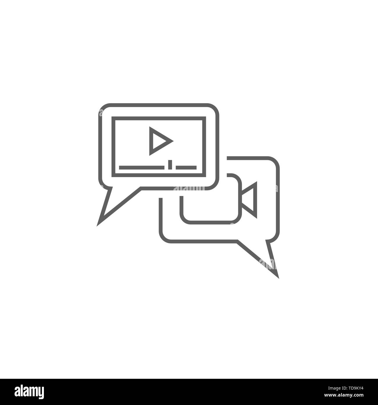 Icona della linea di marketing video Illustrazione Vettoriale