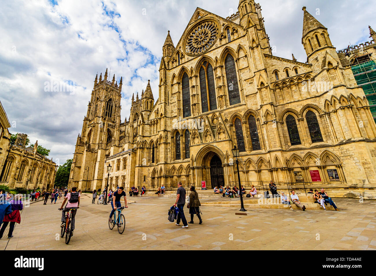 York Minster, la cattedrale della città di York, nello Yorkshire, Regno Unito. Agosto 2018. Foto Stock