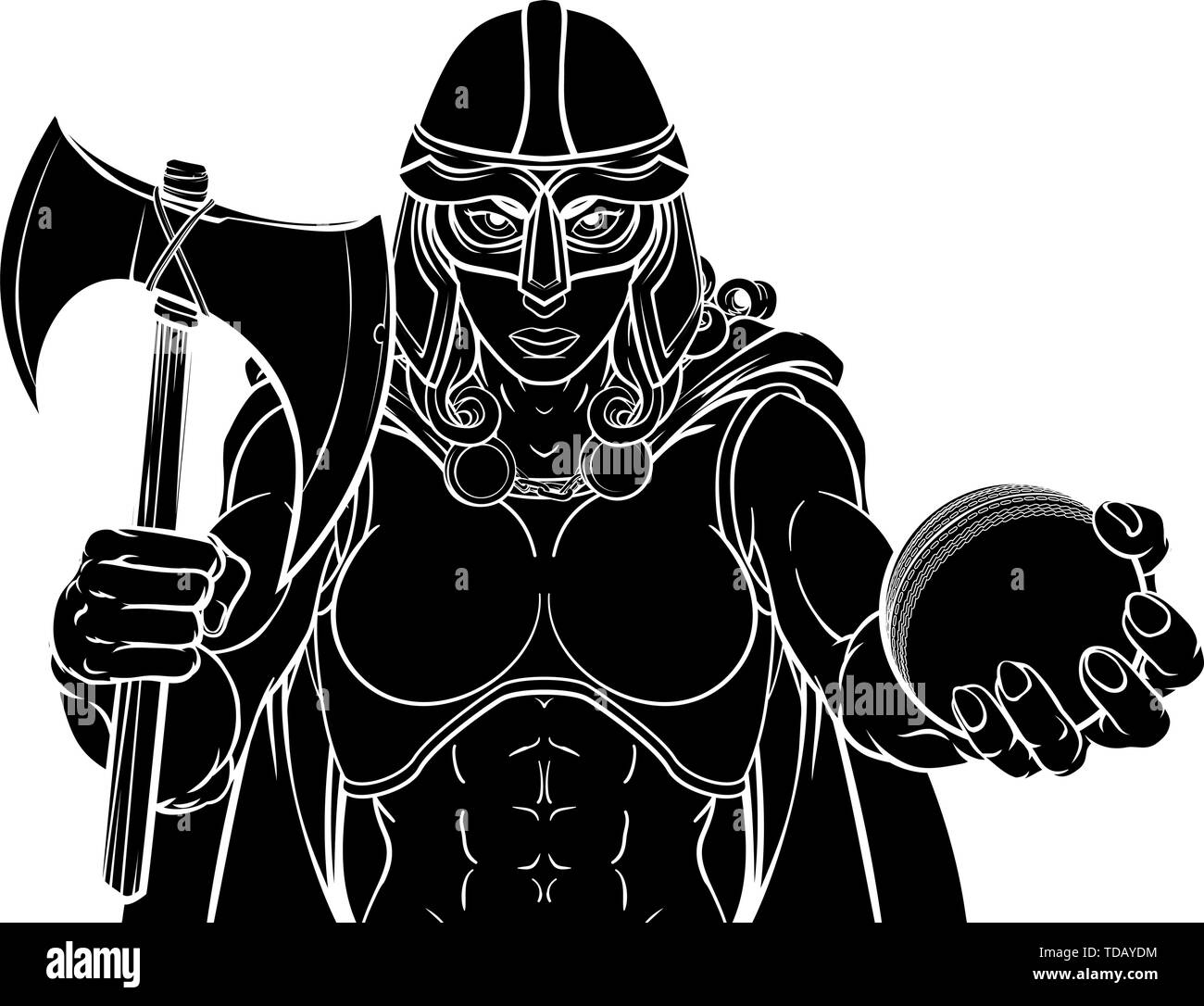 Viking Trojan Celtic cavaliere guerriero di Cricket Donna Illustrazione Vettoriale