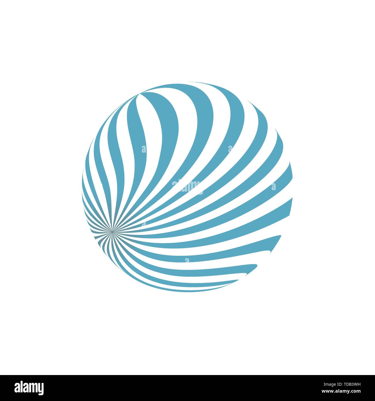 Striped 3d forma sfera globe logo. vettore Illustrazione Vettoriale Striped 3d forma sfera globe logo. vettore Illustrazione Vettoriale