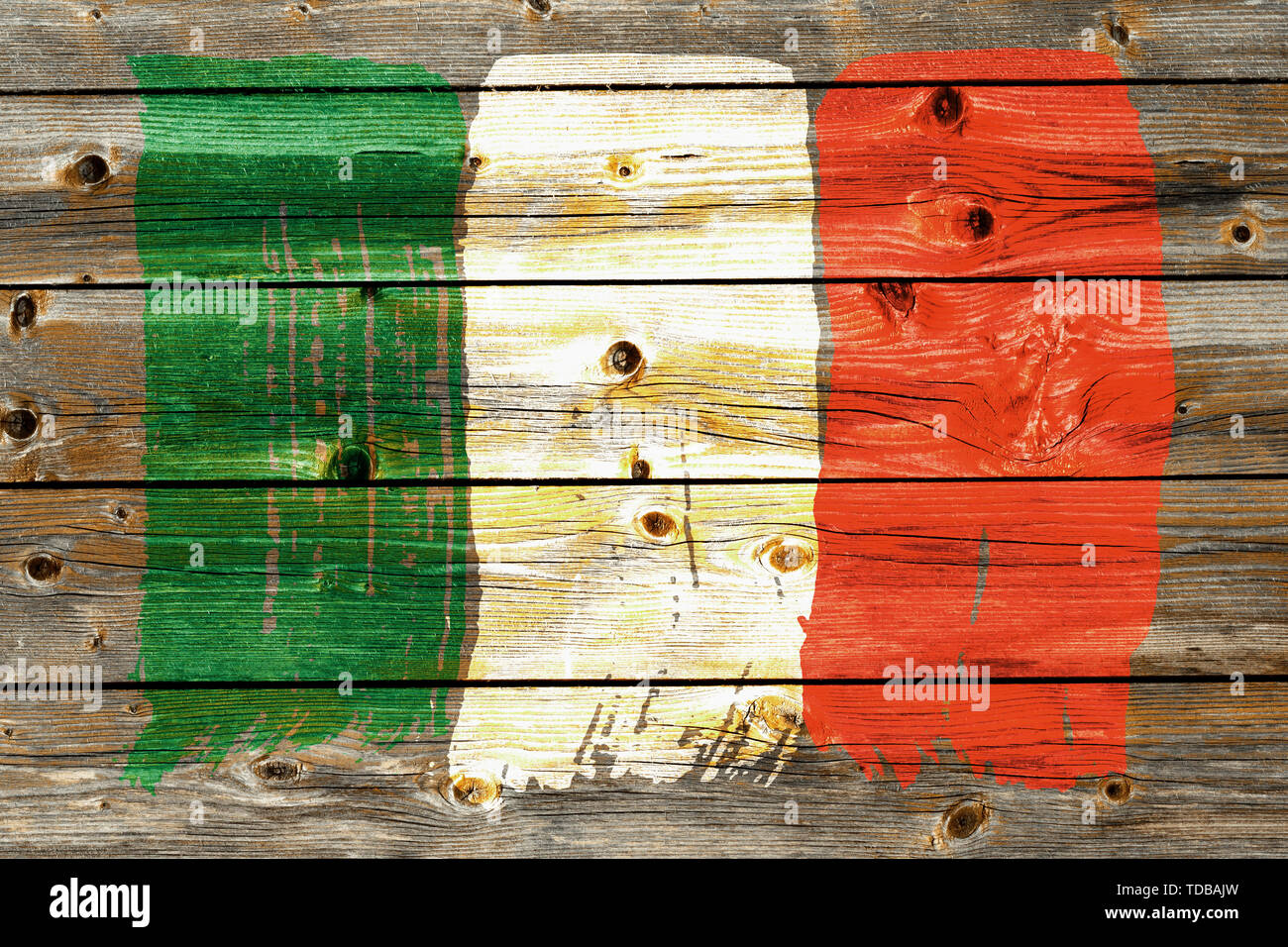 Sfondo della vecchia bandiera italiana in stile grunge Foto Stock