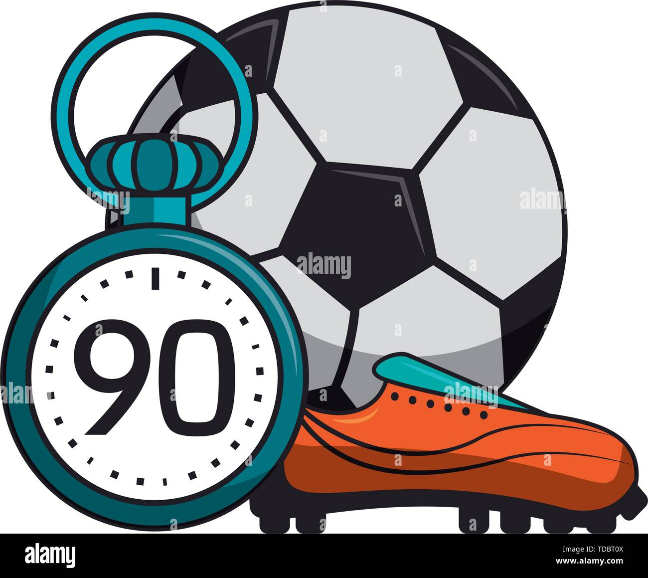 Pallone da calcio con boot e timer sport cartoni animati Immagine e  Vettoriale - Alamy