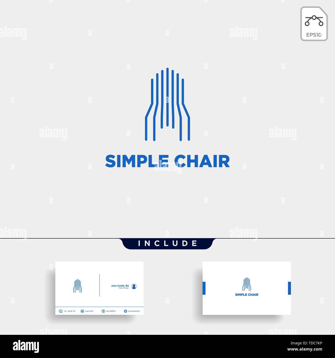 Sedia design logo mobili icona vettore elemento isolato Illustrazione Vettoriale