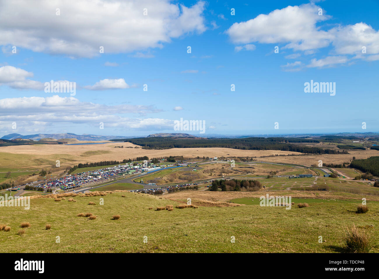 Knock Hill circuito automobilistico visto da Knock Hill summit, Fife Scozia Scotland Foto Stock