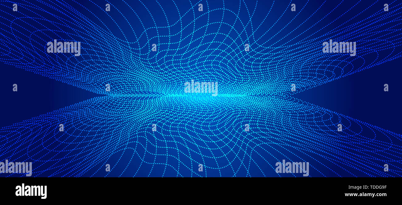 Flusso di composizione delle particelle grande mondo sullo sfondo dei dati, la tecnologia di rete di grandi dimensioni sullo sfondo dei dati Foto Stock