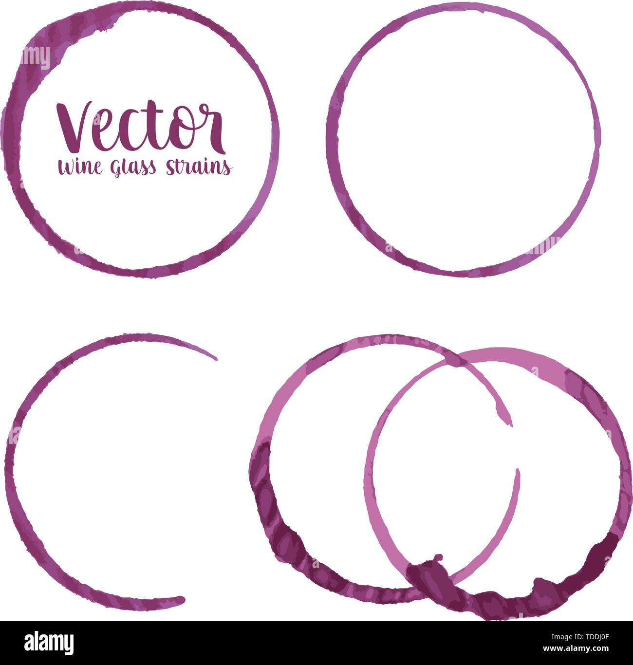 Le macchie di vino le tracce di anelli da bicchieri da vino illustrazioni vettoriali Illustrazione Vettoriale