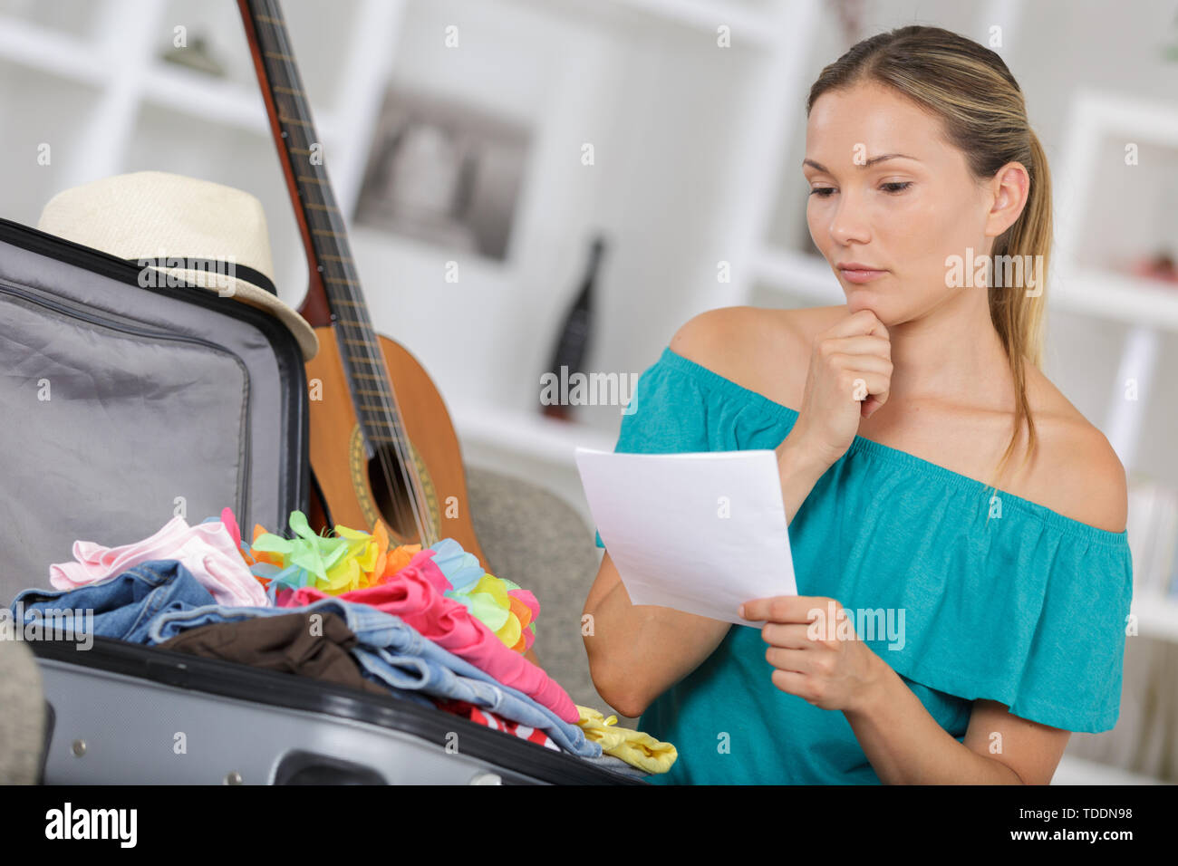 Viaggio Elenco imballaggio Foto Stock