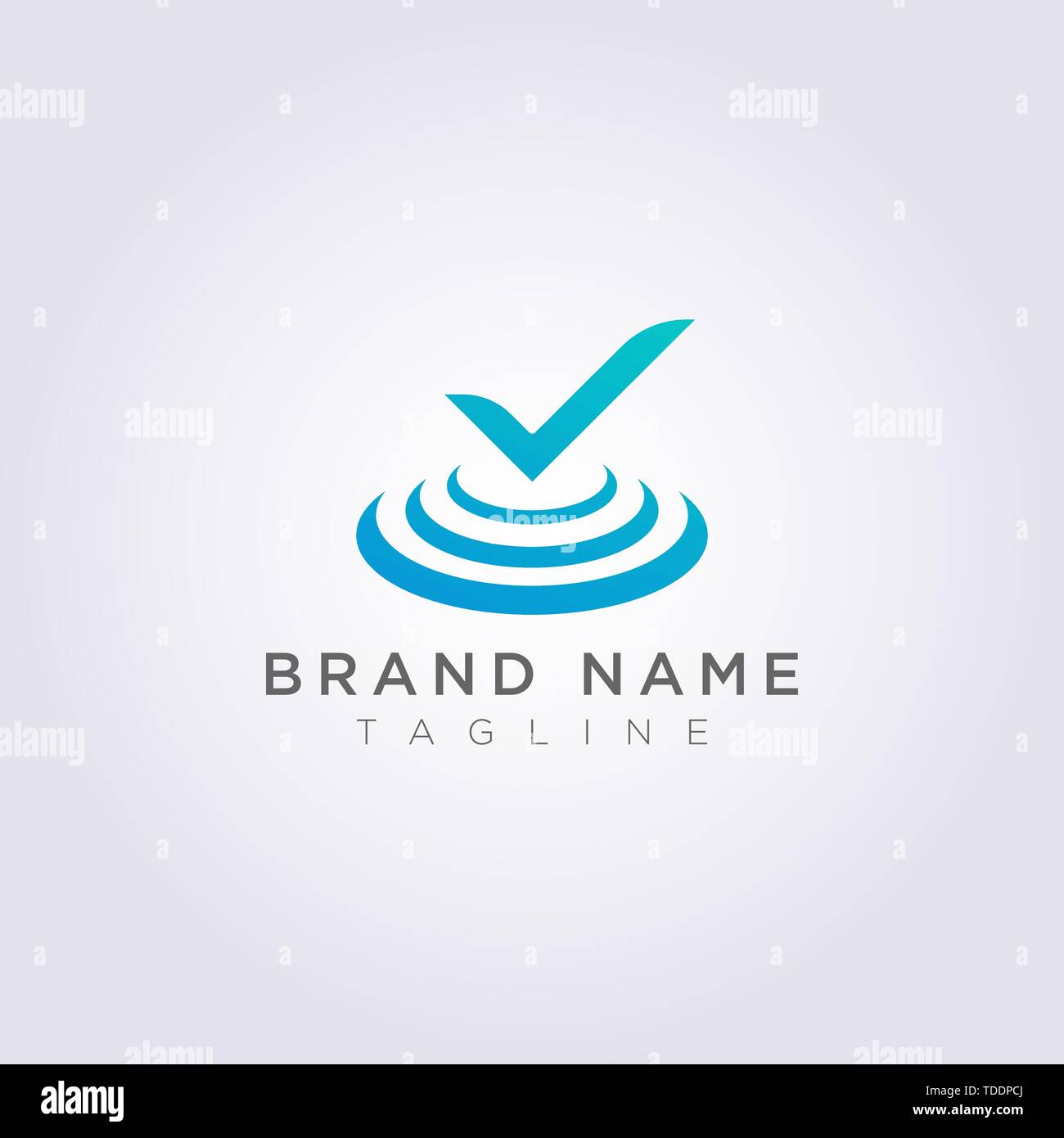 Tick Logo design è sul palco per la tua azienda o il tuo marchio. Illustrazione Vettoriale