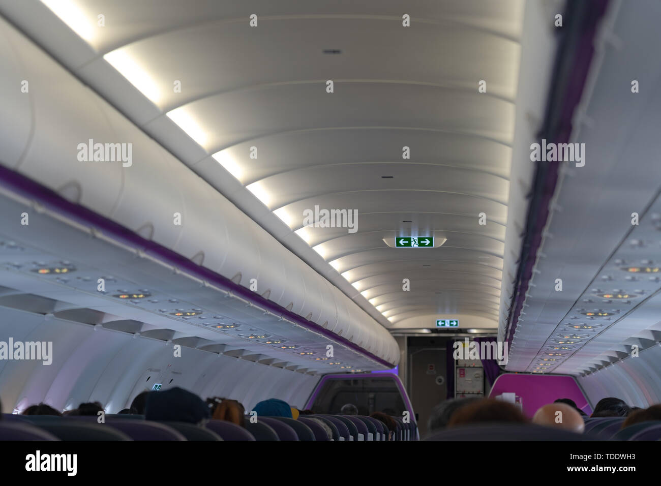 Uscire lightbox digital signage su aereo, fuga di vita. modo di sopravvivere concept Foto Stock