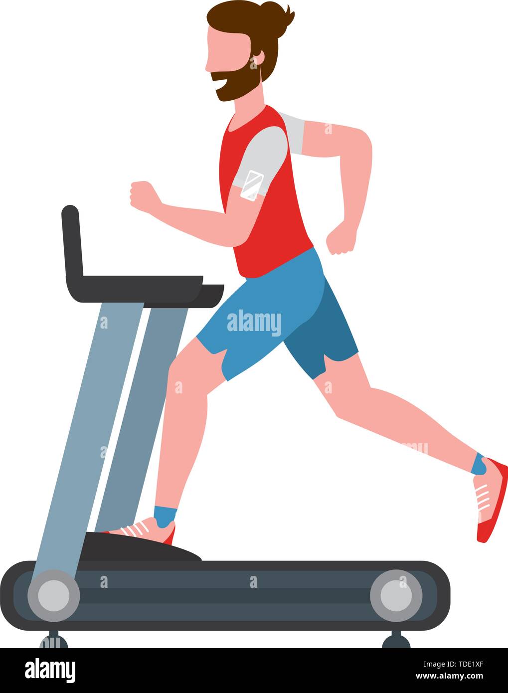 Esercizio fitness uomo correre su tapis roulant sano allenamento fit  lifestyle cartoon illustrazione vettoriale graphic design Immagine e  Vettoriale - Alamy