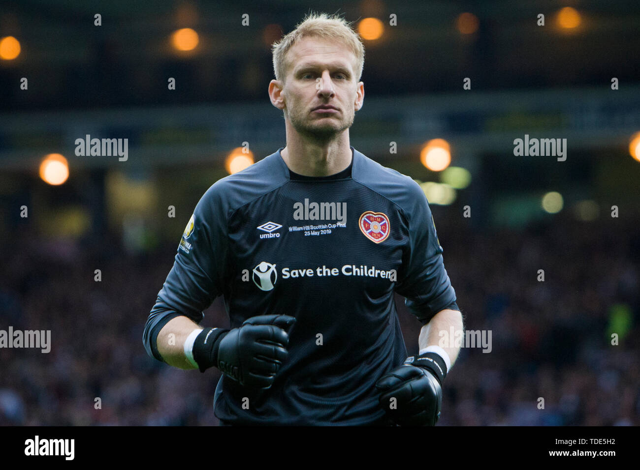 Glasgow, Scozia, 25 maggio 2019. Zdenek Ziamal di cuori durante la William Hill Coppa Scozzese finale tra Celtic e cuori all'Hampden Park il 25 maggio 2019 a Glasgow, in Scozia. Solo uso editoriale, è richiesta una licenza per uso commerciale. Nessun uso in scommesse, giochi o un singolo giocatore/club/league pubblicazione. Credito: Scottish Borders Media/Alamy Live News Foto Stock