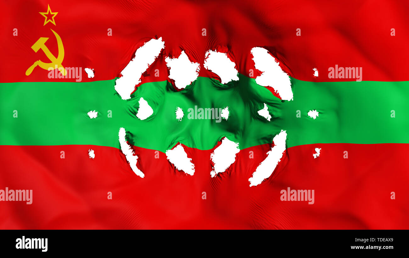Transnistria bandiera con piccoli fori Foto Stock