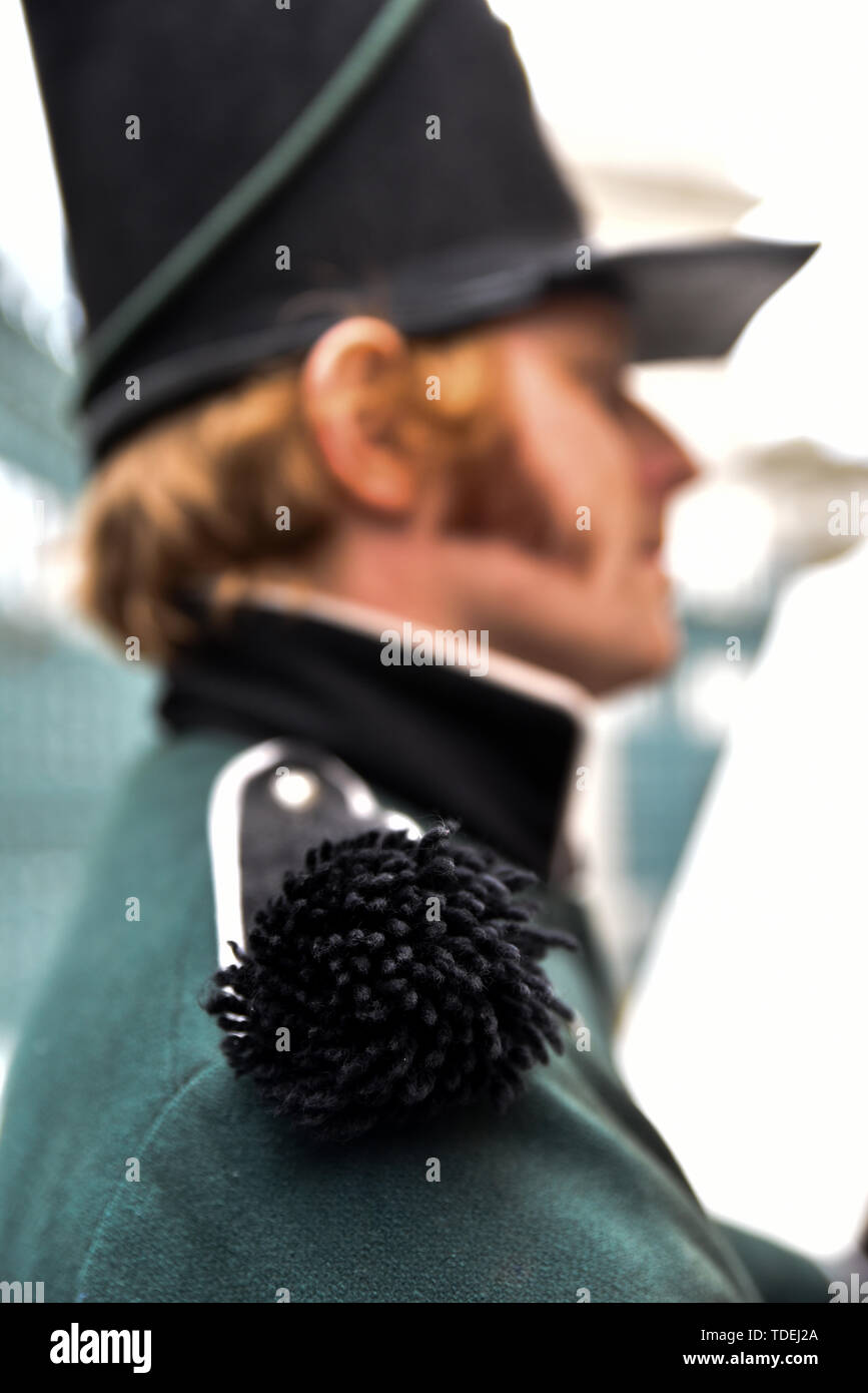 Apsley House, Hyde Park Corner, Londra, Regno Unito. Il 15 giugno, 2019. La battaglia di Waterloo anniversario weekend organizzati in Apsley House, insieme con i membri della '95th fucili'. Credito: Matteo Chattle/Alamy Live News Foto Stock