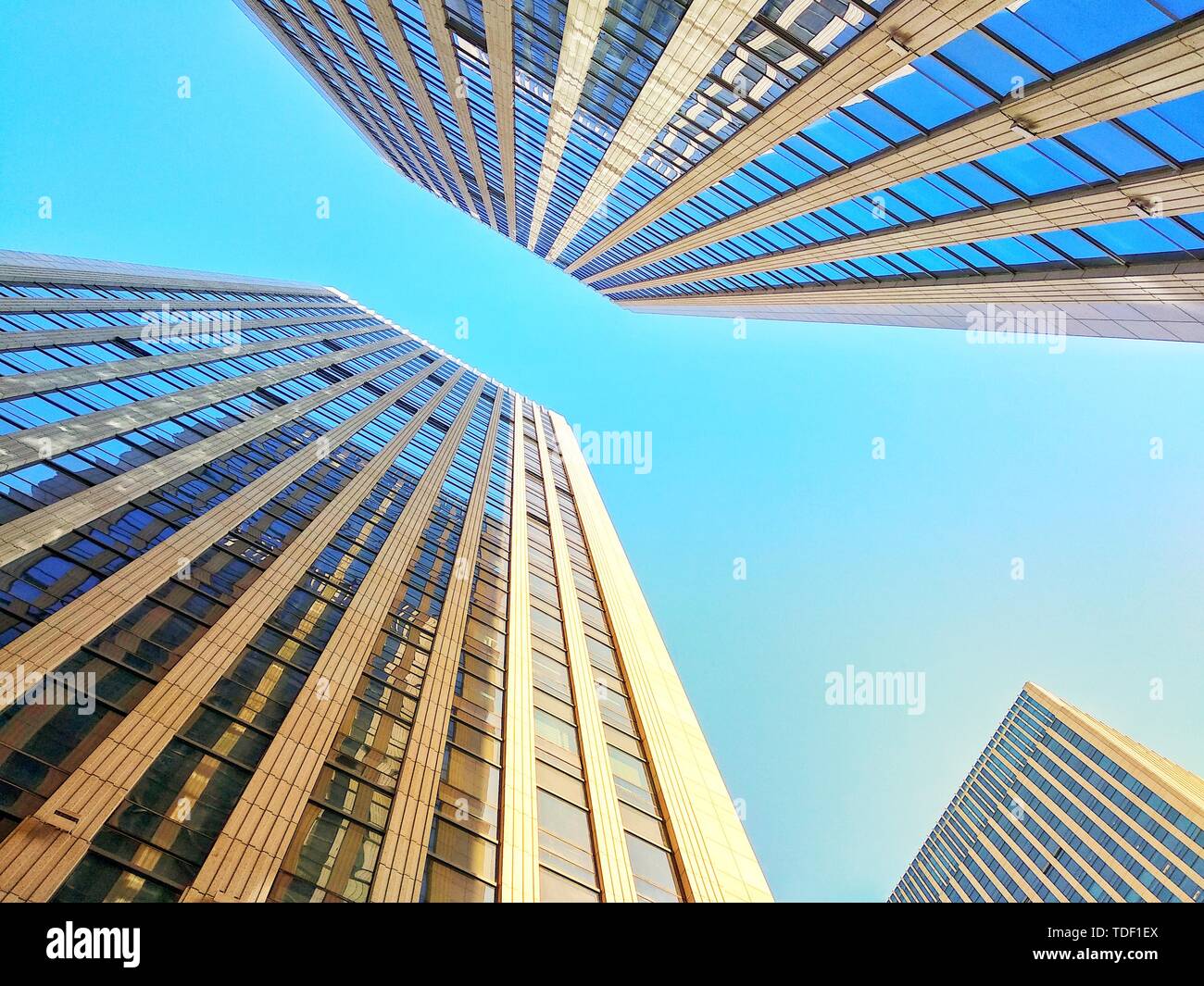 Città moderna costruzione di ufficio parete esterna Foto Stock