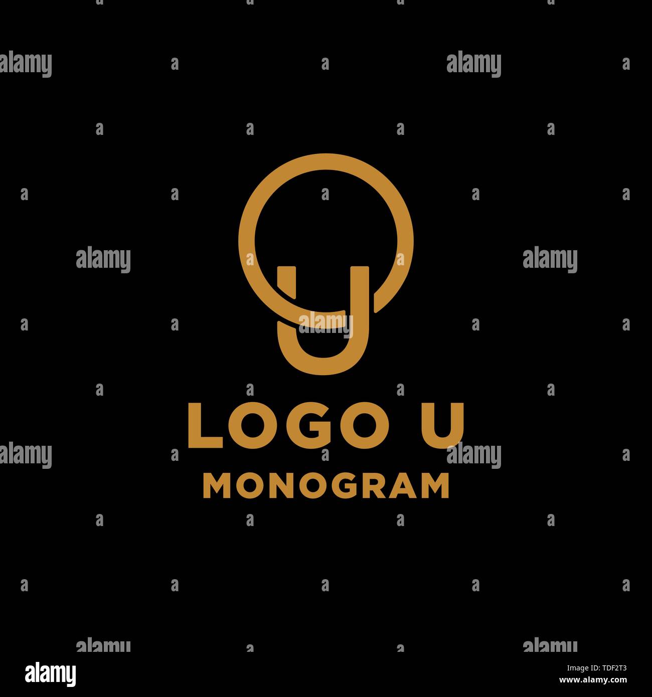 Lusso u iniziale logo design icona vettore elemento isolato Illustrazione Vettoriale