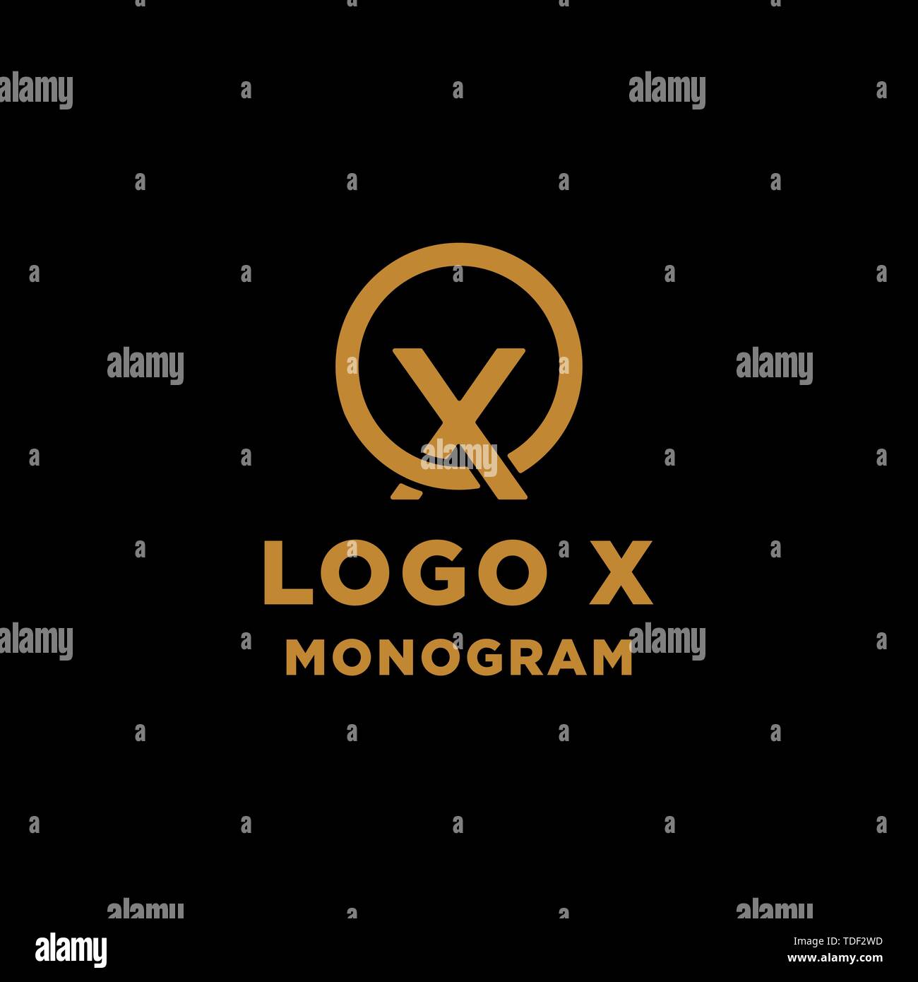 Il lusso iniziale x logo design icona vettore elemento isolato Illustrazione Vettoriale