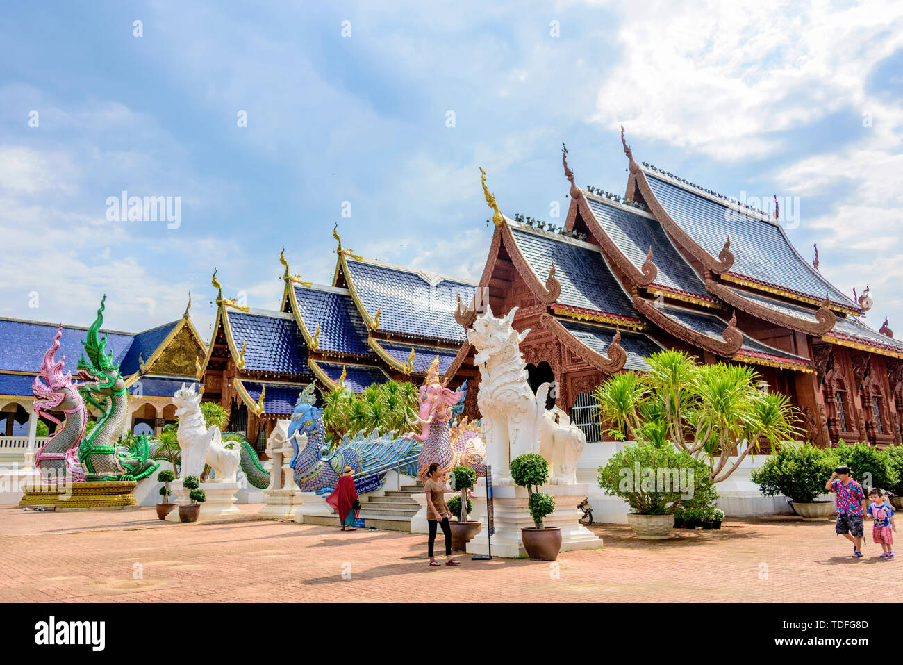 Chiang Mai Tempio Azzurro, Thailandia Foto Stock