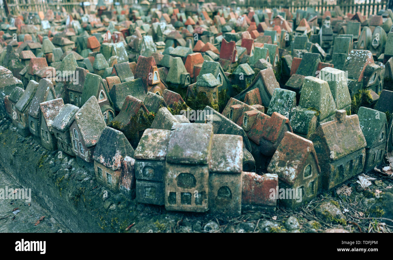 Città in Miniatura, il layout medievale di Koenigsberg, XVI secolo, più di 500 Tiny Fairy case di argilla Foto Stock