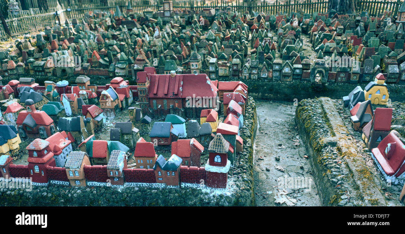 Città in Miniatura, il layout medievale di Koenigsberg, XVI secolo, più di 500 Tiny Fairy case di argilla Foto Stock Città in Miniatura, il layout medievale di Koenigsberg, XVI secolo, più di 500 Tiny Fairy case di argilla Foto Stock