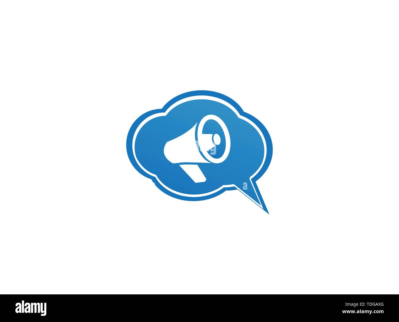 Megafono e amplificatore altoparlante logo design illustrazione in una icona chat Illustrazione Vettoriale