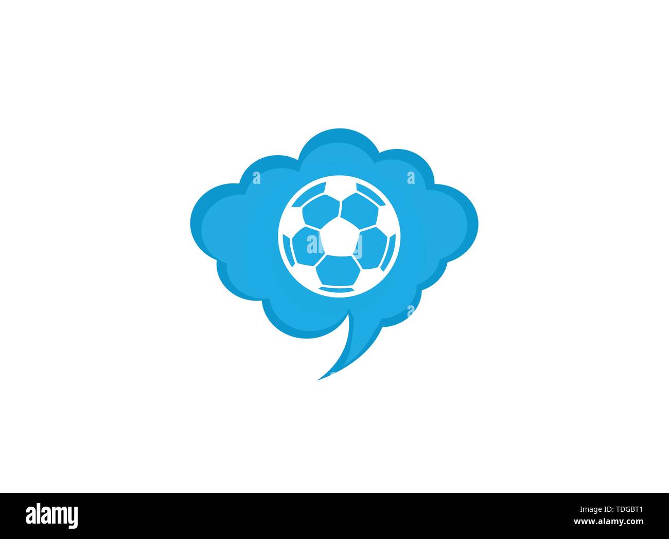 Il gioco del calcio per logo design illustrazione in una icona chat Illustrazione Vettoriale