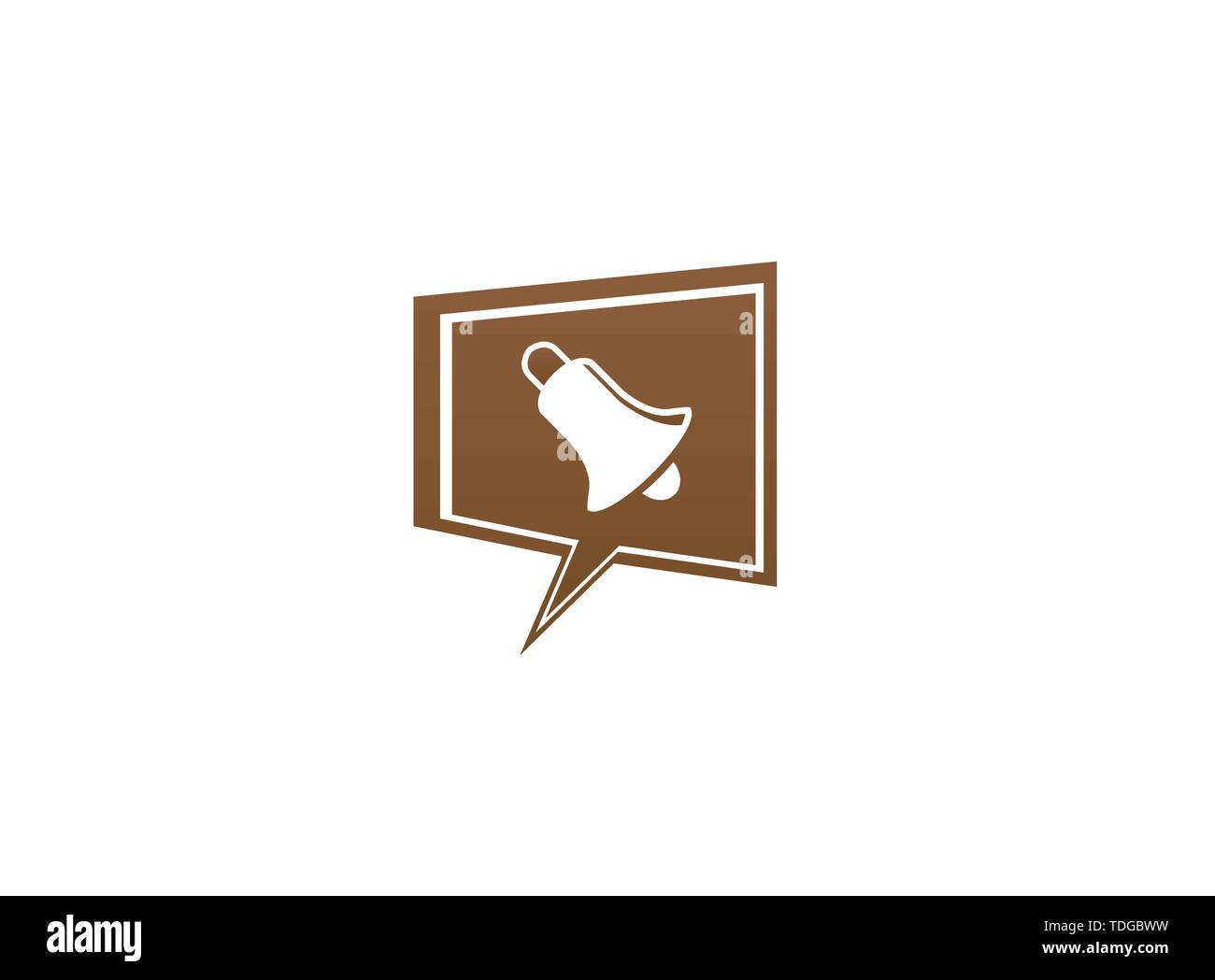 Bell anello per logo design illustrazione nell'icona chat Illustrazione Vettoriale