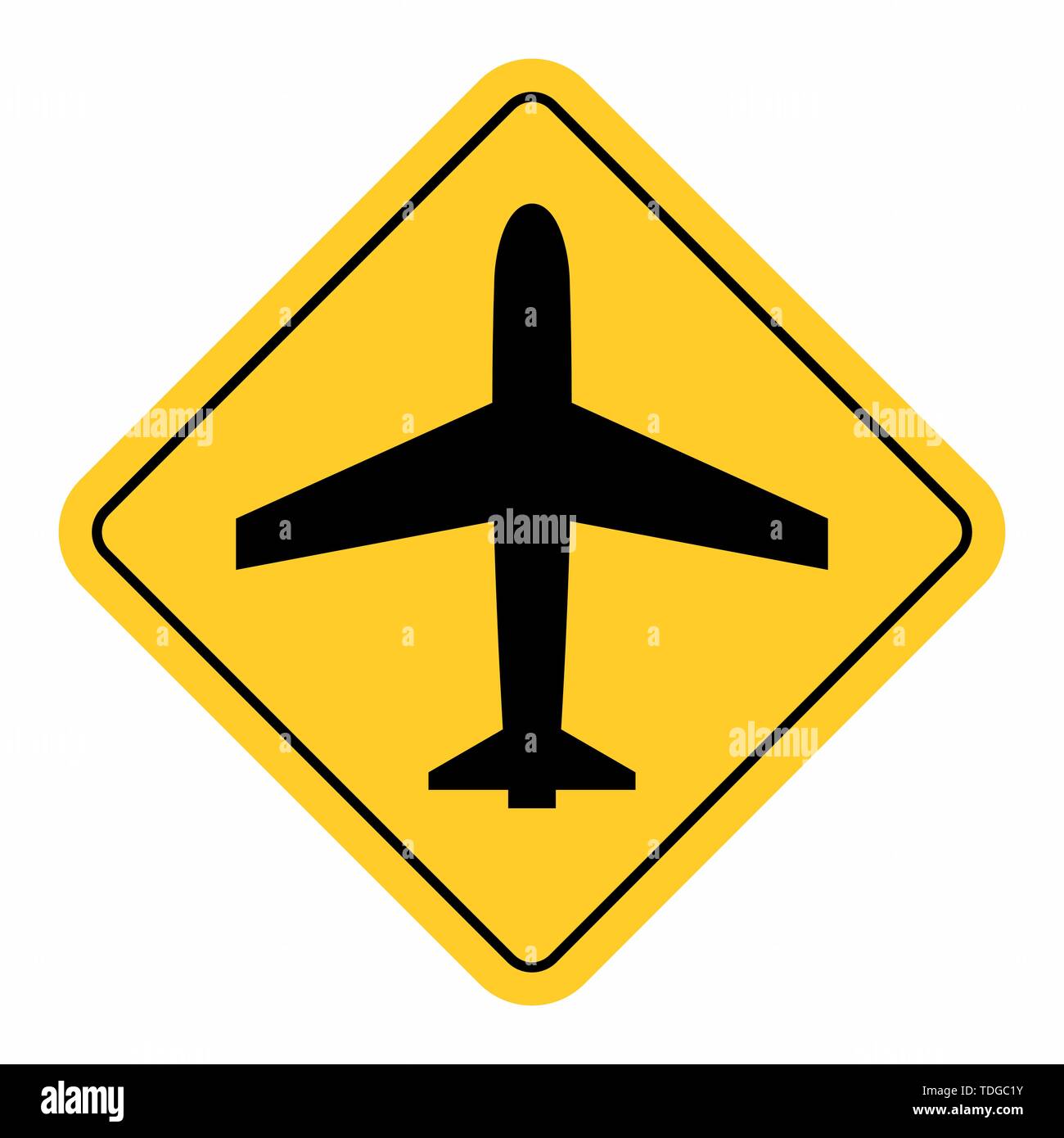 Traffico aeroportuale segno isolato su sfondo bianco Illustrazione Vettoriale