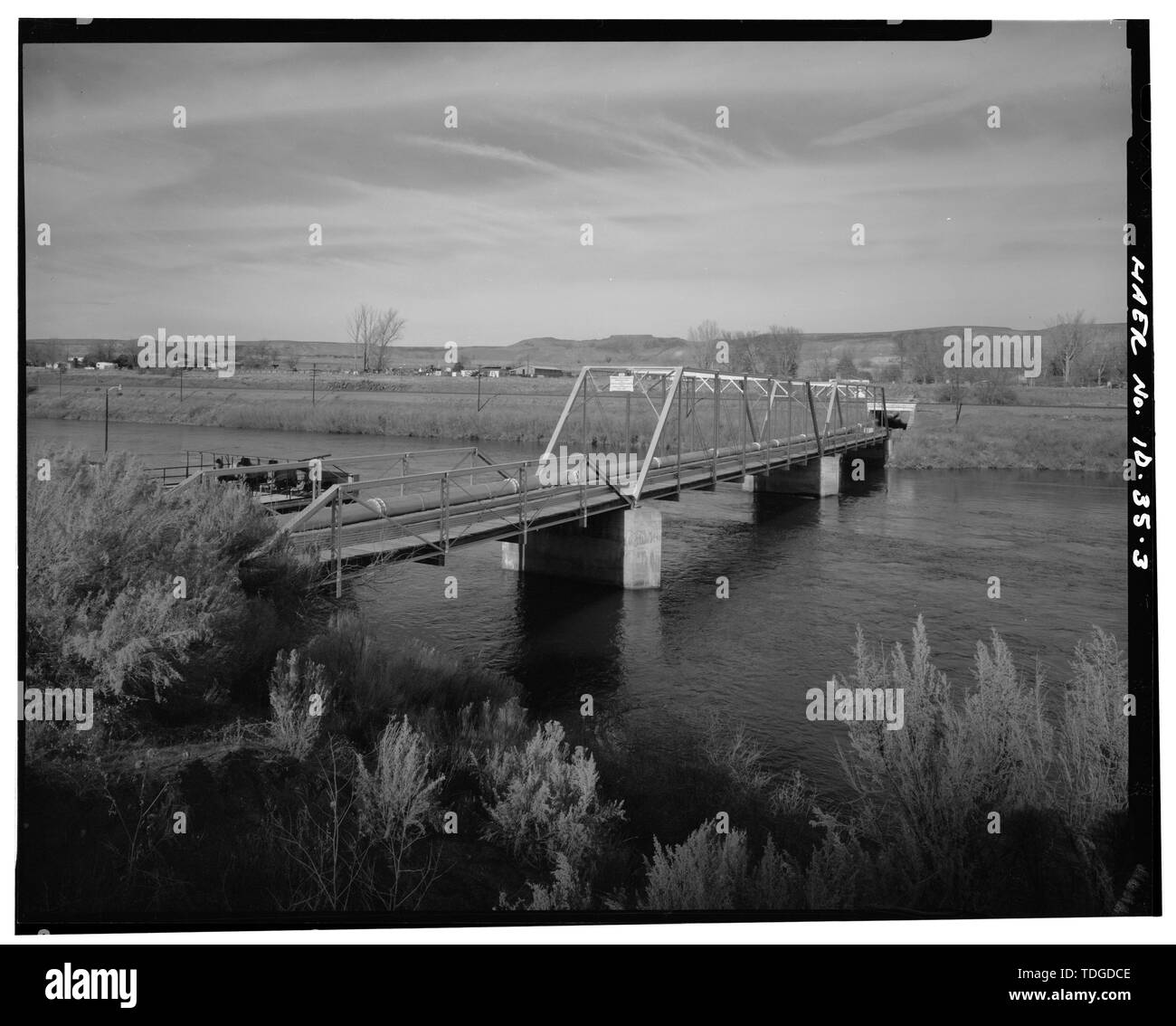 Nord-nordovest 3-4 VISTA DEL RE HILL BRIDGE, estremità sud. - Re Hill bridge spanning Snake River nello Stato percorso n. 93808A, re Hill, Elmore County, ID Foto Stock