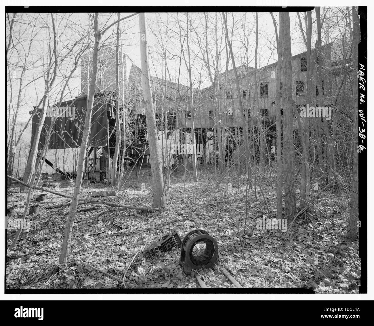 Elevazione a nordest di screening principale edificio - Kaymoor miniera di carbone, lato sud di New River, a monte del New River Gorge Bridge, Fayetteville, Fayette County, WV; Kay, James; Bassa Moor azienda ferro; New River e Pocahontas Consol. Coal Company; Berwind-White Corporation; O'Connell, Kristen, trasmettitore; Morris, Scott, trasmettitore; DeBoer, Ruth trasmettitore; Morris, Jeremy, delineatore; Daley, Scott, delineatore; McClung, Kevin, delineatore; Bonenberger, Danny, delineatore Foto Stock