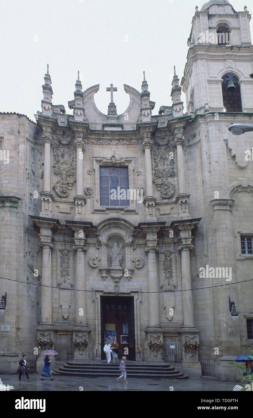FACHADA PRINCIPALI DE LA IGLESIA DE SANTA EUFEMIA - 1756 - BARROCO GALLEGO - ANTIGUO Colegio de La Compañía de Jesus. Autore: IGLESIAS FRAY PLACIDO. Posizione: Iglesia de Santa Eufemia DEL CENTRO. Spagna. Foto Stock