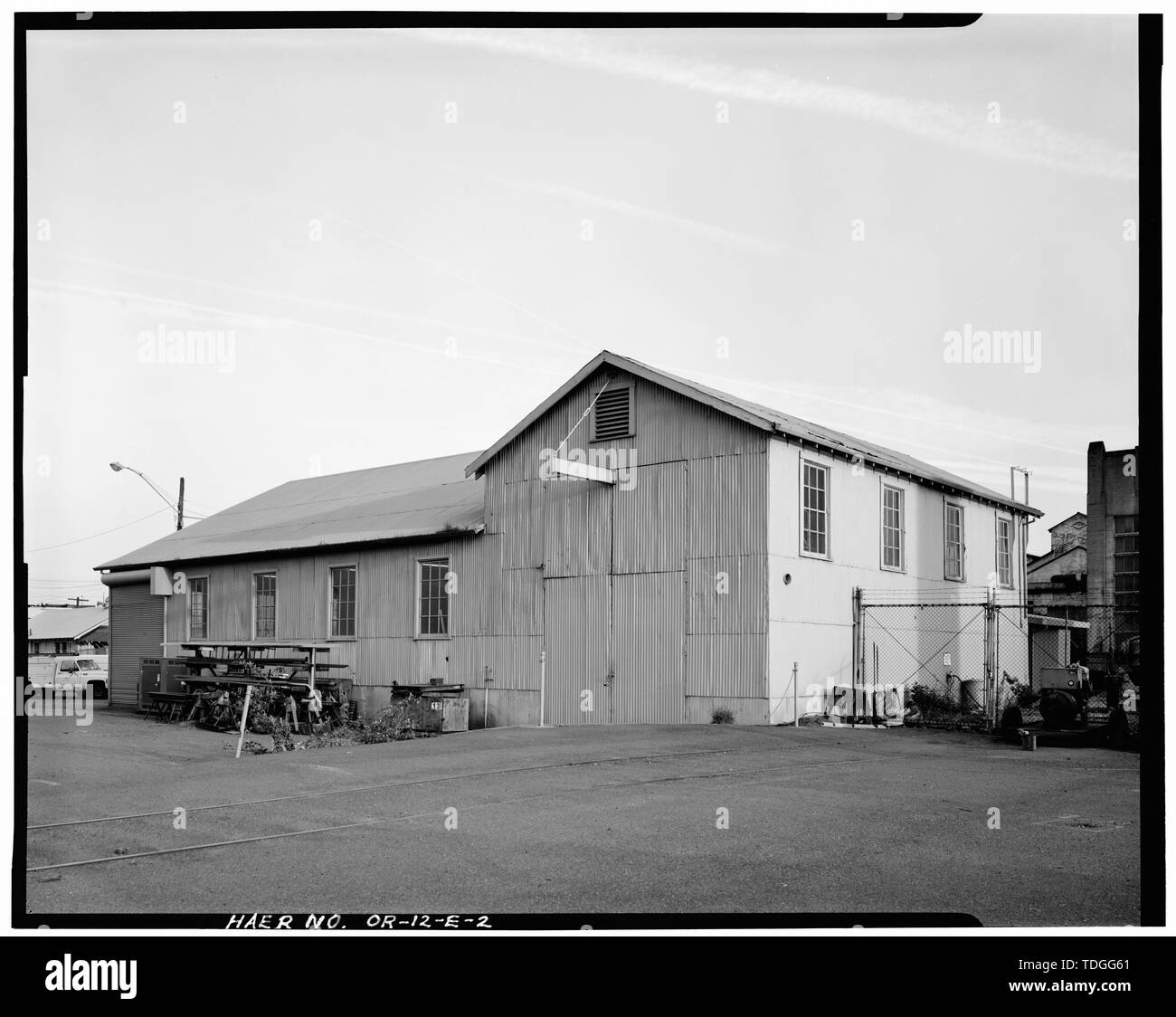 A NORD-OVEST DI BACK - Portland General Electric Company, reparto saldatura, 1841 Southeast Water Street, Portland, Multnomah County, o Foto Stock