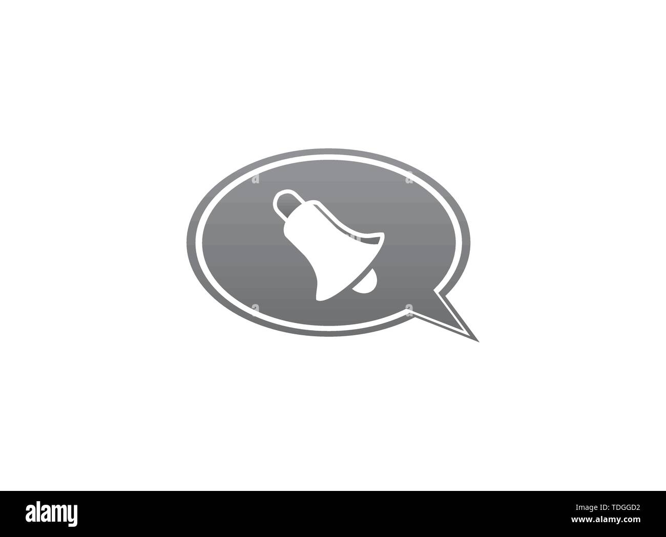 Bell anello per logo design illustrazione nell'icona chat Illustrazione Vettoriale