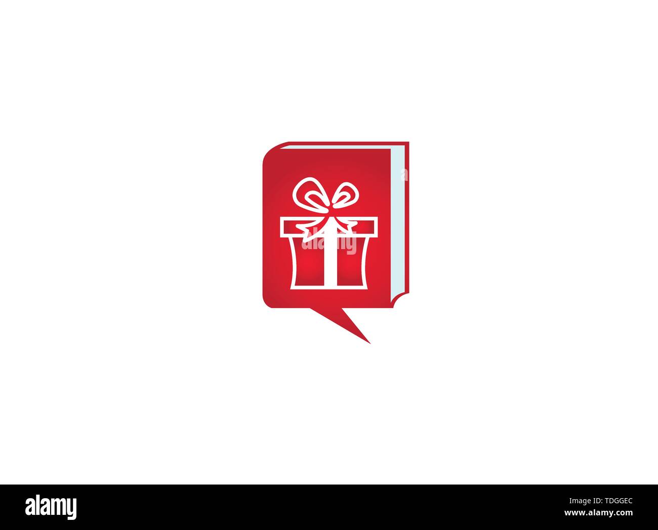 Confezione regalo e una sorpresa per il logo design illustrazione nell'icona chat Illustrazione Vettoriale