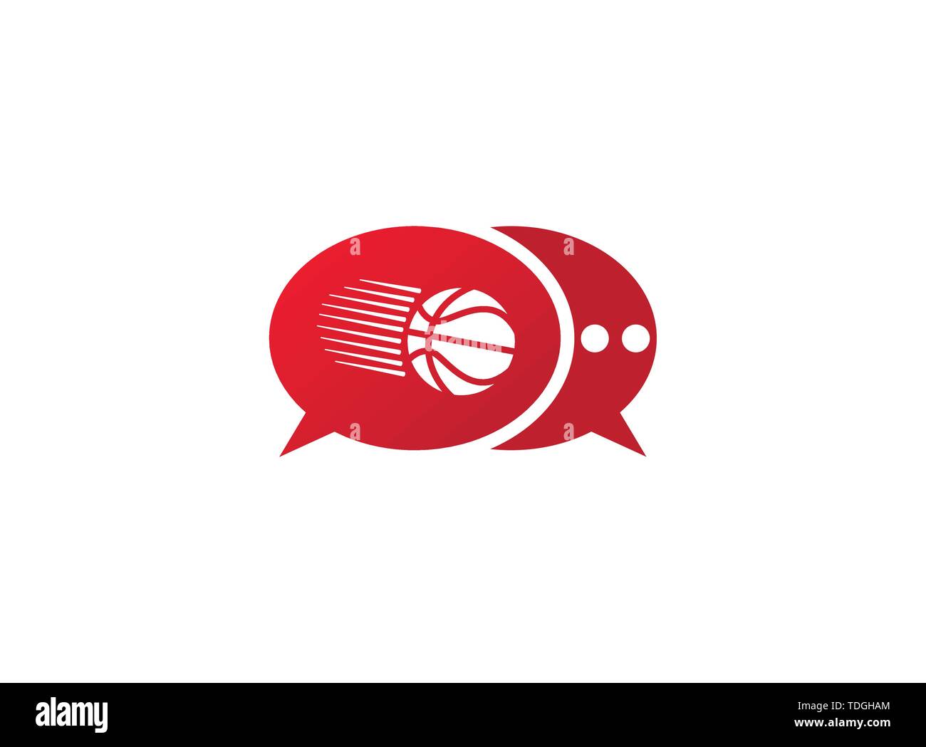 La pallacanestro sparare in una chat icona per logo design illustrazione Illustrazione Vettoriale