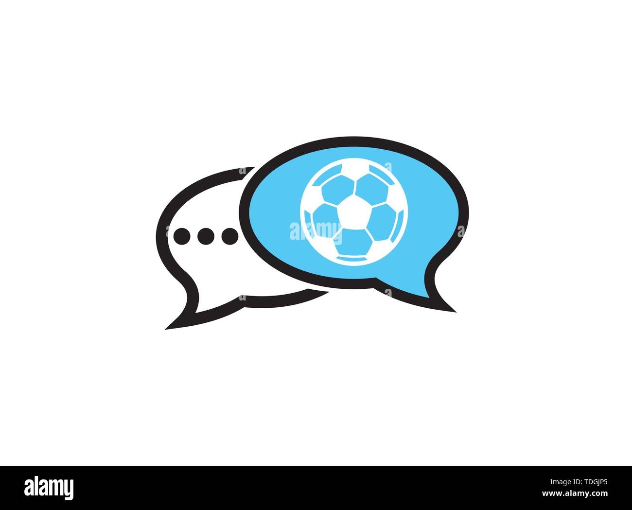 Il gioco del calcio per logo design illustrazione in una icona chat Illustrazione Vettoriale