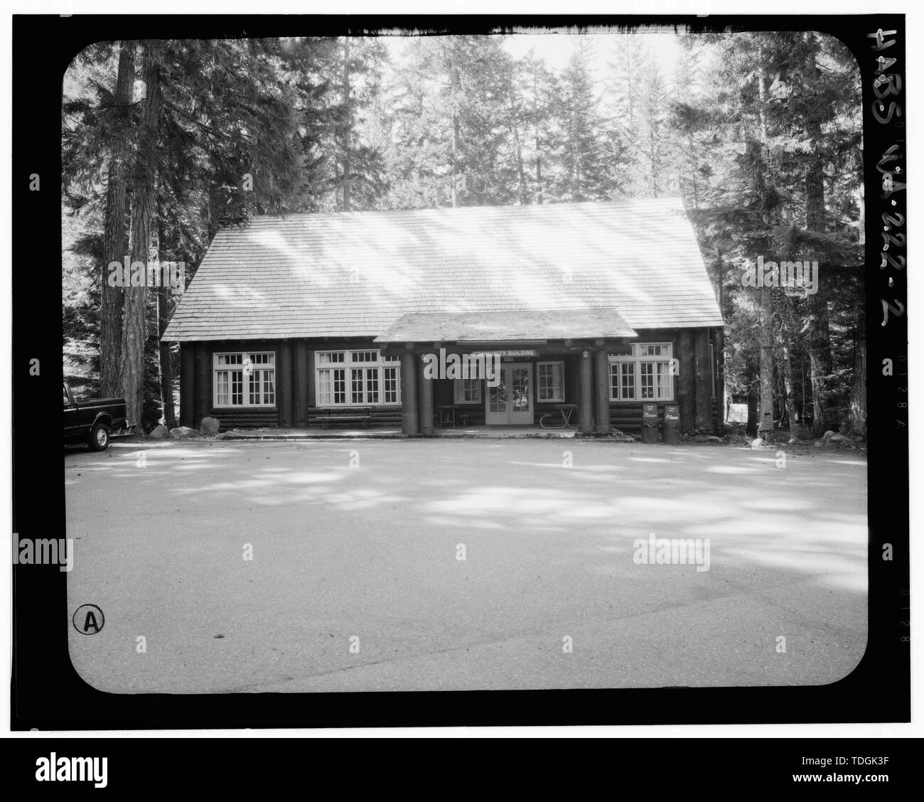 A nord-ovest di elevazione. - Longmire la costruzione di una comunità, Longmire, Pierce County, WA; prezzo, Virginia Barrett, trasmettitore Foto Stock