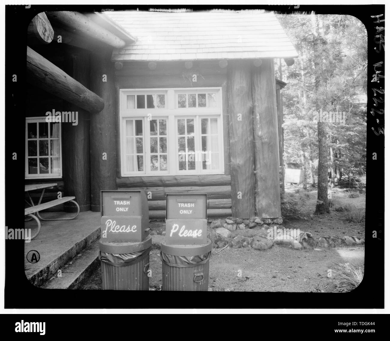 Northwest elevazione, dettaglio. - Longmire la costruzione di una comunità, Longmire, Pierce County, WA; prezzo, Virginia Barrett, trasmettitore Foto Stock