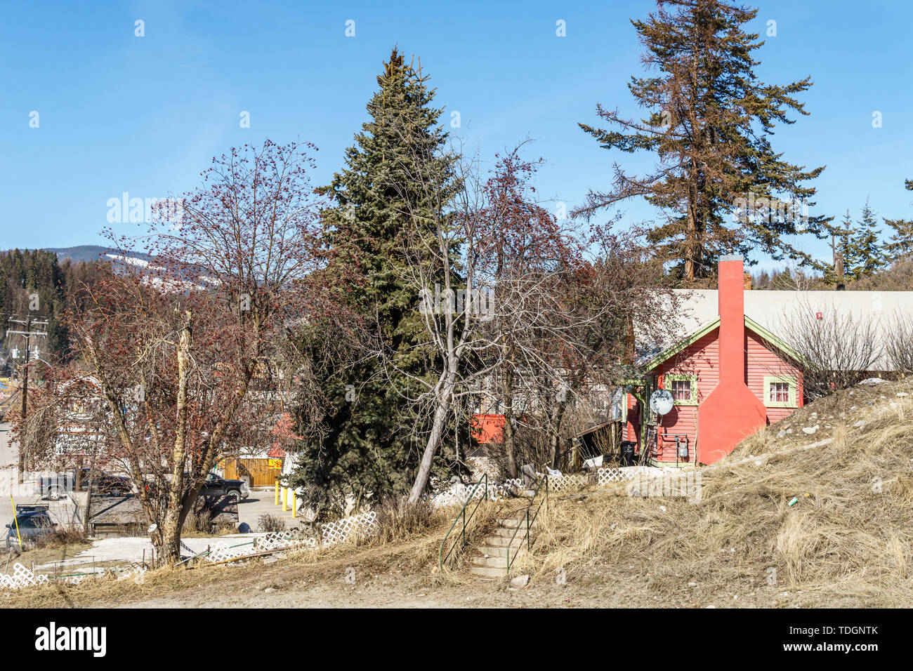 KIMBERLEY, CANADA - 22 MARZO 2019: Colorata bella casa in piccola città. Foto Stock