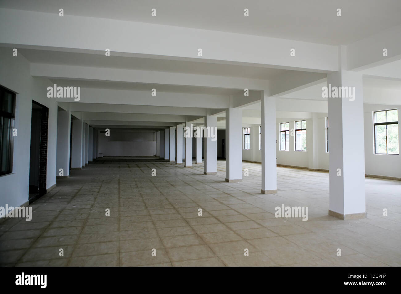 Il senso di spazio dell'edificio. Foto Stock