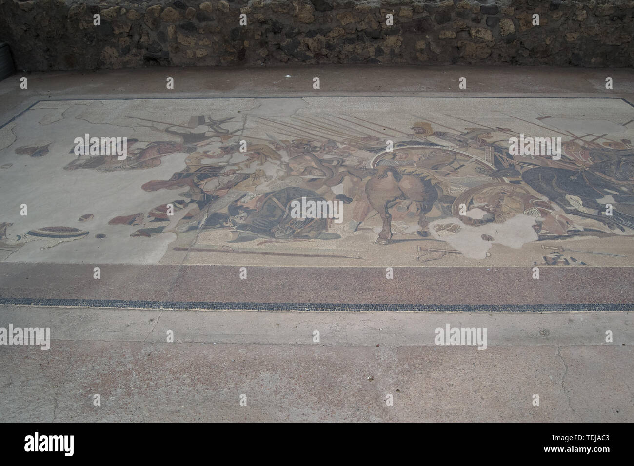 Progettato pavimenti in vecchi giorni nella città di Ischia Italia Italy Foto Stock