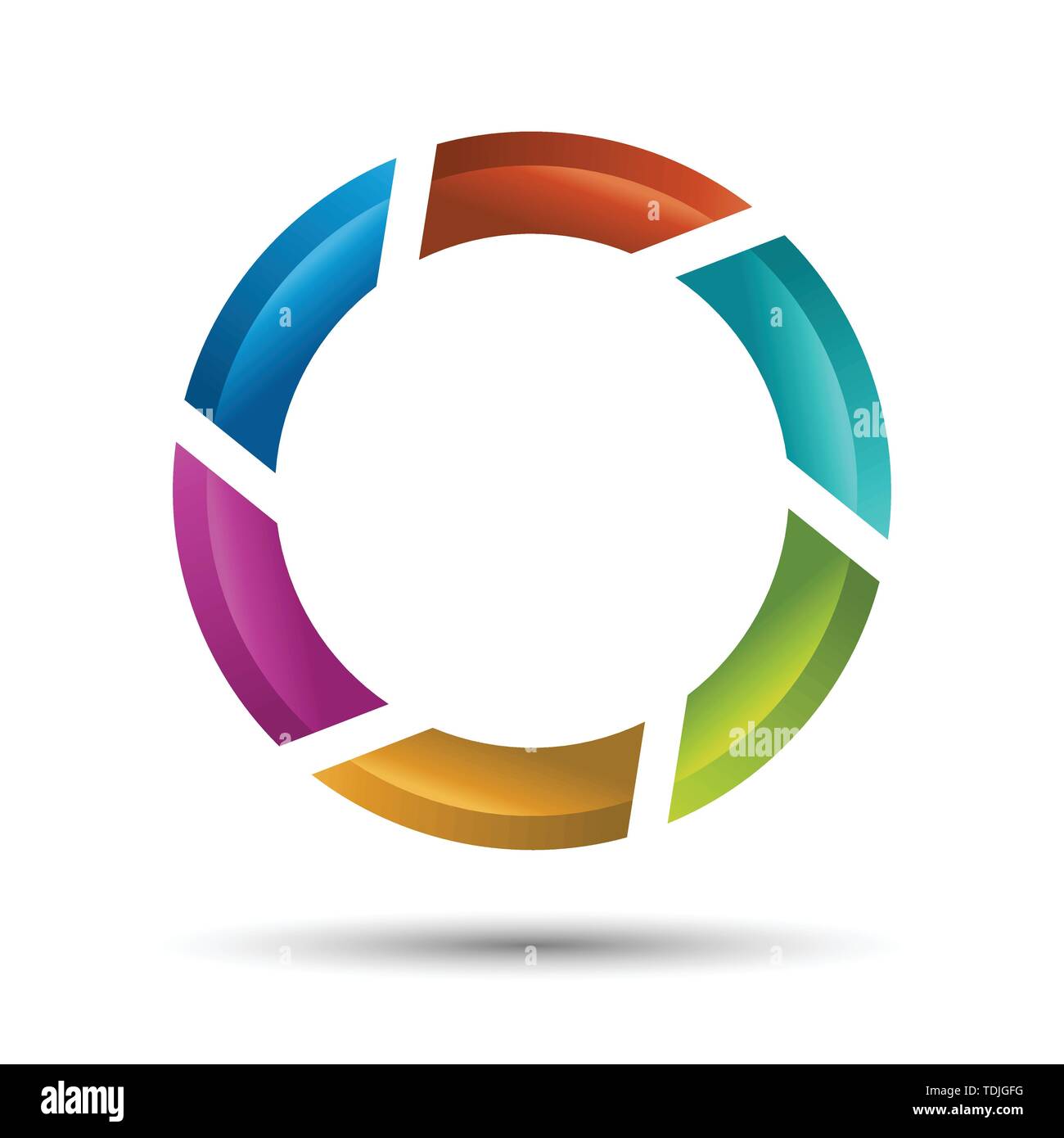 Forma astratta, Infinite loop icona. Una infografica esempio. Anello multicolore isolati su sfondo bianco. Colorato otturatore della fotocamera, l'apertura. Illustrazione Vettoriale