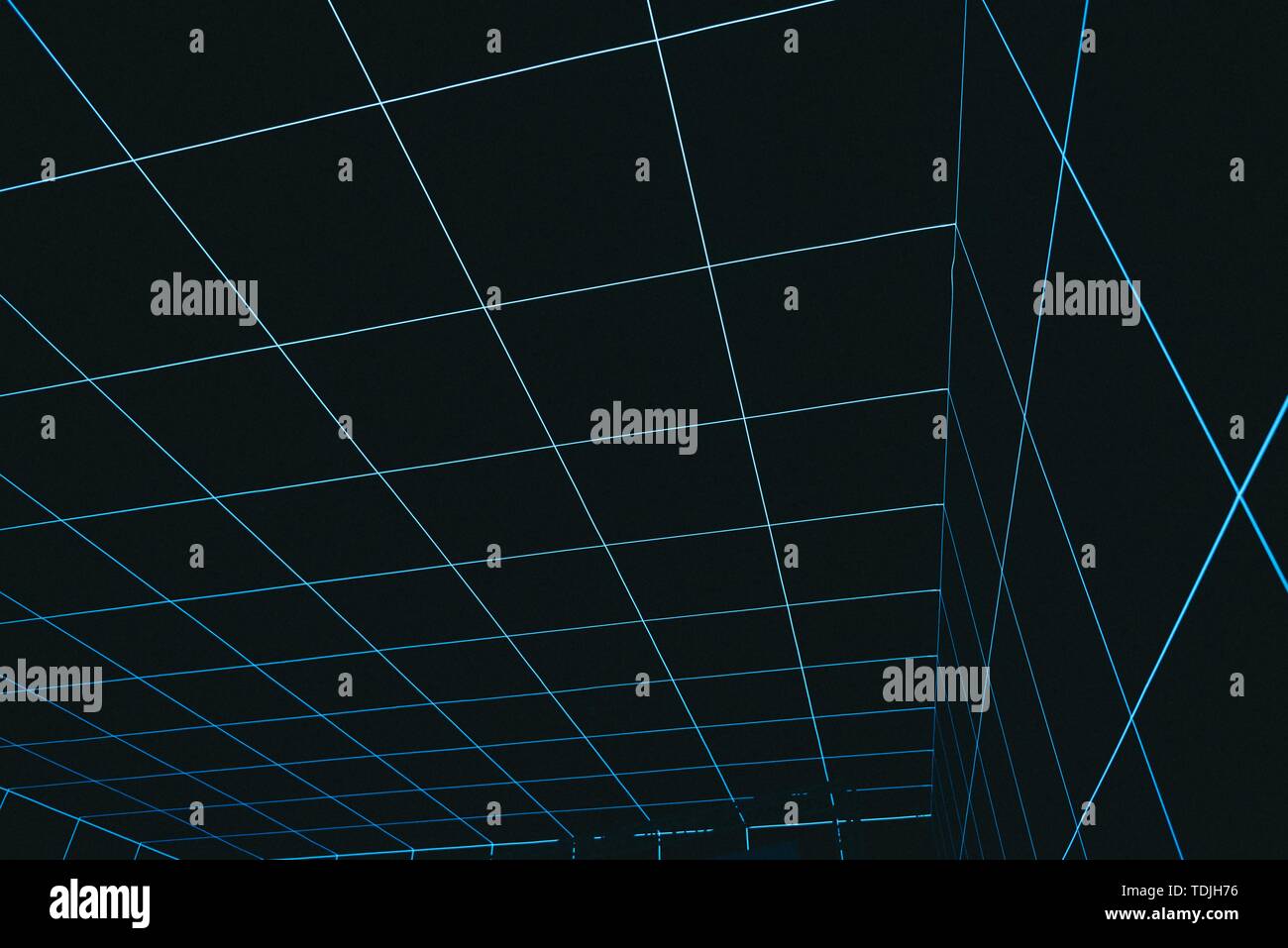Spazio astratto di realtà virtuale che scende dallo sfondo Foto Stock