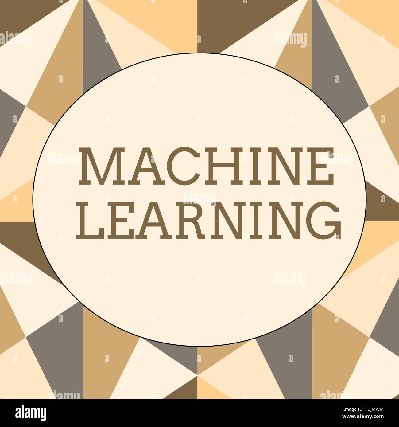 Scrittura testo scrittura di Machine Learning. Foto concettuale computer dà la possibilità di essere insegnata con dati ottuso a forma di triangolo in terra sotto forma di tono Foto Stock