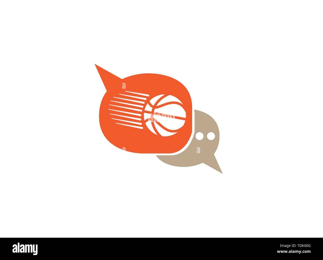La pallacanestro sparare in una chat icona per logo design illustrazione Illustrazione Vettoriale