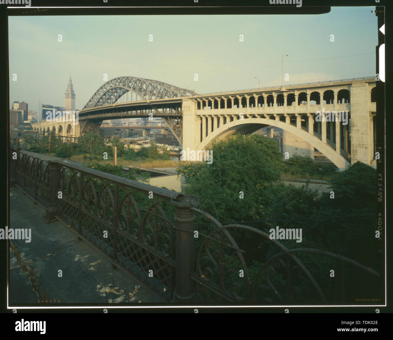 Vista obliqua - Detroit Superior Livello alto ponte, Cleveland, Cuyahoga County, OH Foto Stock