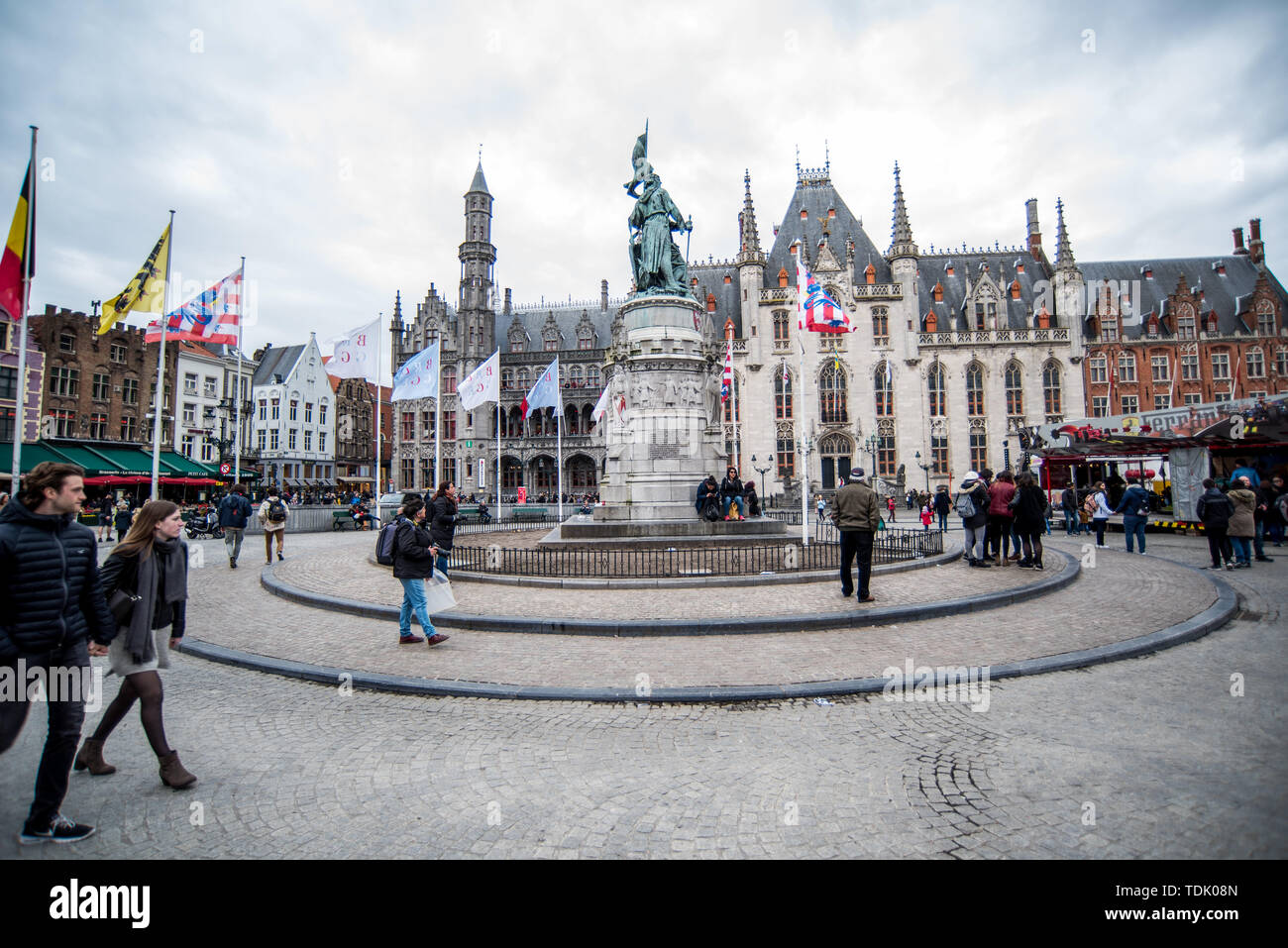 Bruges piazza del mercato Foto Stock