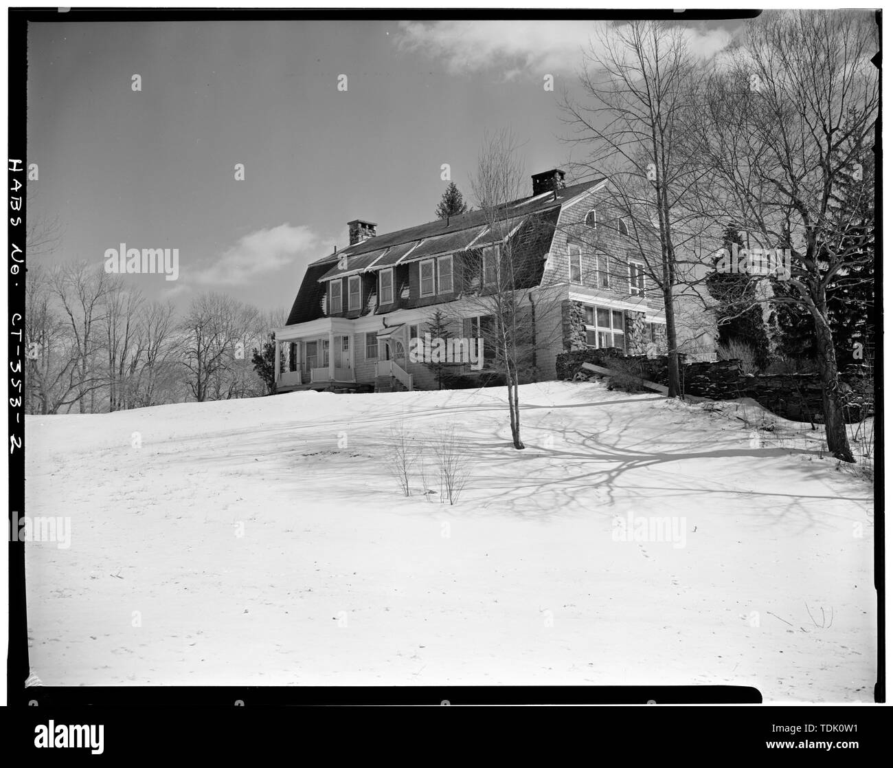 Vista obliqua di elevazione posteriore - Frederick Remington House, 154 Barry Avenue, Ridgefield, Fairfield County, CT Foto Stock