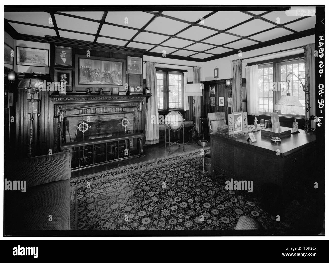 Ufficio, guardando ad est, UFFICIO ALA - Stan Hywet Hall, 714 Nord percorso di Portage, Akron, Summit County, OH Foto Stock